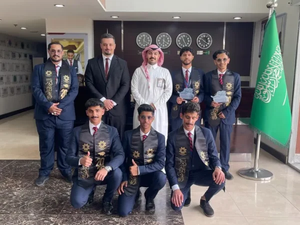 The participation of the expected graduates from HTMi ALBaha in the 2026 Graduation Ceremony of TVTC ALBaha